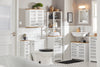 Pré-venda-SoBuy BZR43-W Armário de banheiro alto com 5 prateleiras branco