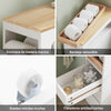 SoBuy BZR54-II-W Carrito Estrecho con 1 Bandeja Extraíble y 3 cajones Blanco y natural
