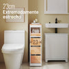 SoBuy BZR54-IV-WN Carrito de Baño Estrecho Estantería para Nichos Móvil con 3 Cajones