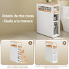 SoBuy BZR54-IV-WN Carrito de Baño Estrecho Estantería para Nichos Móvil con 3 Cajones