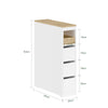SoBuy BZR54-K-W Mueble Baño Estrecho con Ruedas Ancho 20cm Blanco