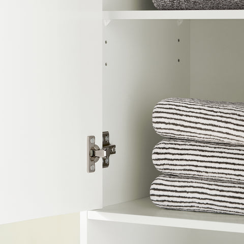 SoBuy BZR80-W Armario Alto para baño con 1 Cajón y 2 Puertas Blanco 35 x 33 x 170 cm