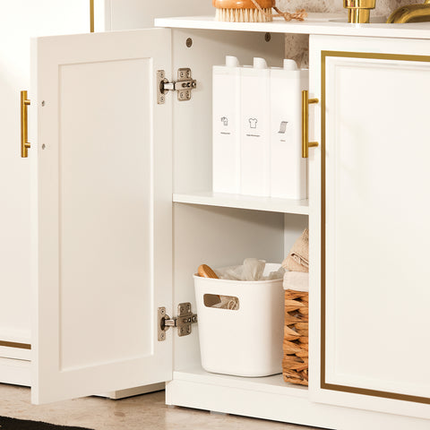 SoBuy BZR86-W Mueble para Debajo del Lavabo 2 Puertas 60 x 30 x 61 cm