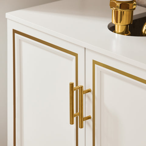 SoBuy BZR86-W Mueble para Debajo del Lavabo 2 Puertas 60 x 30 x 61 cm