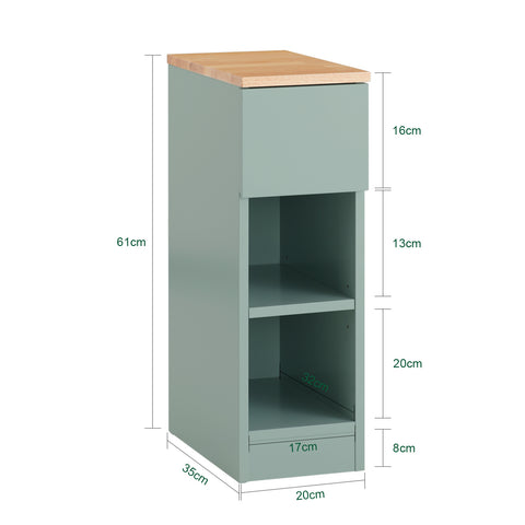 SoBuy FBT111-GR Mesita de Noche con 1 cajón Verde 20 x 35 x 61 cm