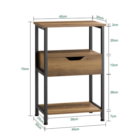 SoBuy FBT116-N Mesa Auxiliar para Salón con 1 Cajón