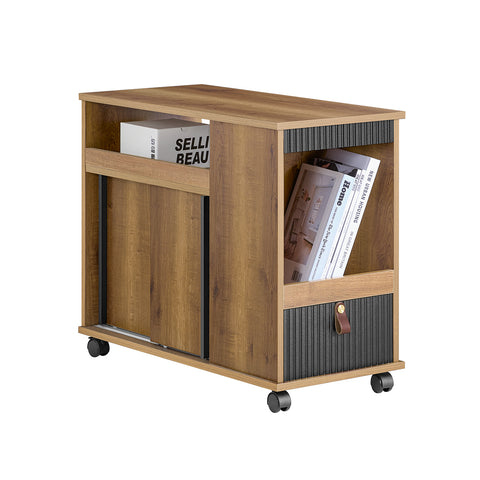 SoBuy FBT143-PF Soporte para Impresora de archivador con 1 Cajón y 2 Puertas Marrón 75 x 35 x 61 cm