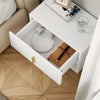 SoBuy FBT176-E-W Mesita de Noche Flotante con luz LED con Sensor Blanca