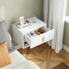 SoBuy FBT176-E-W Mesita de Noche Flotante con luz LED con Sensor Blanca