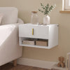SoBuy FBT176-E-W Mesita de Noche Flotante con luz LED con Sensor Blanca