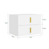 SoBuy FBT177-E-W Mesita de Noche Flotante con luz LED y 2 cajones Blanca
