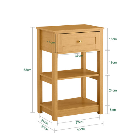 SoBuy FBT46-N Mesa Auxiliar para salón con 1 cajón