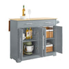 SoBuy FKW129-HG Isla Cocina con Tablero abatible y Ruedas Ocultas Gris 113×44–69×91 cm