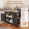 SoBuy FKW133-SCH Carrito de Cocina Mueble Auxiliar con Ruedas y Encimera Negro 99x40x85 cm