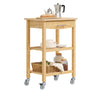 SoBuy FKW135-N Carro de Cocina de Bambú con Cajón y 2 Estantes 58×86×40 cm