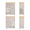 Vista lateral carrito cocina SoBuy FKW45-KA marrón claro perfil 38cm compacto madera caucho