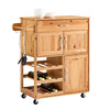 SoBuy FKW45-N Carrito Auxiliar de Cocina con Ruedas de Madera Maciza Natural