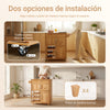 SoBuy FKW45-N Carrito Auxiliar de Cocina con Ruedas de Madera Maciza Natural