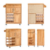 SoBuy FKW45-N Carrito Auxiliar de Cocina con Ruedas de Madera Maciza Natural
