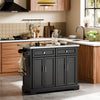 SoBuy FKW71-III-SCH Islade Cocina con 2 cajones y 4 Puertas Negro