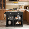SoBuy FKW71-III-SCH Islade Cocina con 2 cajones y 4 Puertas Negro