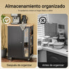 Preventa-SoBuy FKW75-SCH Carrito Auxiliar de Cocina con 3 Estantes 1 Puerta Negro