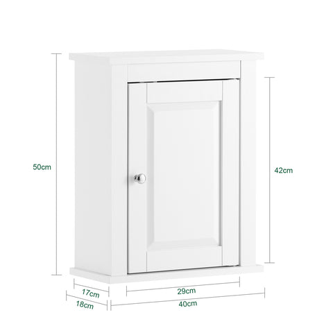 SoBuy FRG203-W Armario suspendido de Baño para la pared con puerta blanco