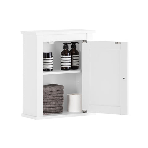 SoBuy FRG203-W Armario suspendido de Baño para la pared con puerta blanco