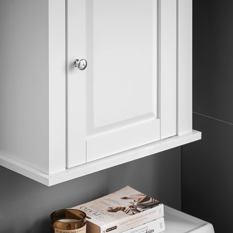 SoBuy FRG203-W Armario suspendido de Baño para la pared con puerta blanco