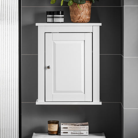 SoBuy FRG203-W Armario suspendido de Baño para la pared con puerta blanco