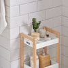Prateleiras de banheiro SoBuy FRG226-WN com bandeja de 3 camadas branca