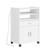 SoBuy FSB09-E-W Aparador de Cocina para microondas con Enchufes 4 en 1