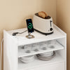 SoBuy FSB09-E-W Aparador de Cocina para microondas con Enchufes 4 en 1