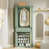 SoBuy FSB107-GR Mueble Zapatero Recibidor Compacto Vertical Verde 70x34x180 cm