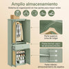 SoBuy FSB107-GR Armario Ropero Mueble Compacto Vertical con 4 Puertas de Ratán Verde 70x34x180 cm
