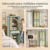 SoBuy FSB107-GR Armario Ropero Mueble Compacto Vertical con 4 Puertas de Ratán Verde 70x34x180 cm