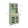SoBuy FSB108-E-GR Alacena de Cocina Alta Verde 80x38x180 cm