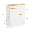 SoBuy FSB111-WN Mueble Auxiliar de Cocina Blanco y Madera Roble 80x38x90 cm