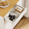 SoBuy FSB111-WN Mueble Auxiliar de Cocina Blanco y Madera Roble 80x38x90 cm