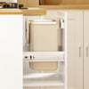 SoBuy FSB111-WN Mueble Auxiliar de Cocina Blanco y Madera Roble 80x38x90 cm