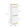 SoBuy FSB112-WN Mueble para Basura y Reciclaje con Pedal Blanco 35x25x101.7 cm