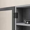 SoBuy FSB113-DG Vitrina de Pared Gris con Puertas de Cristal 80x12.2x60 cm