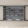 SoBuy FSB113-DG Vitrina de Pared Gris con Puertas de Cristal 80x12.2x60 cm