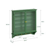 SoBuy FSB114-E-SY Armario de Pared Colgante Multiusos con Puertas de Cristal Verde Oscuro