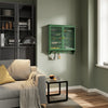 SoBuy FSB114-E-SY Armario de Pared Colgante Multiusos con Puertas de Cristal Verde Oscuro