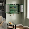 SoBuy FSB114-E-SY Armario de Pared Colgante Multiusos con Puertas de Cristal Verde Oscuro