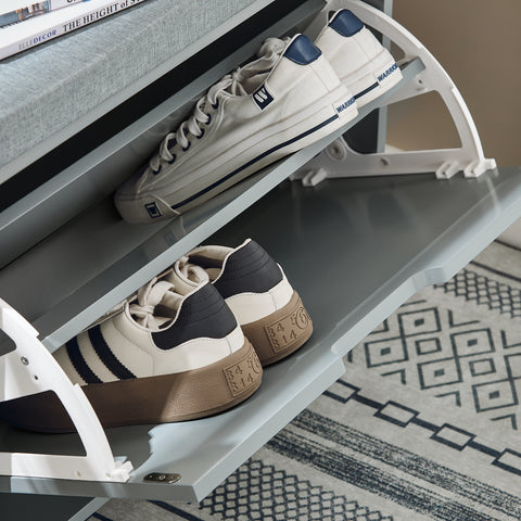 SoBuy FSR151-K-HG Zapatero Pequeño Estrecho con 1 Solapa Gris