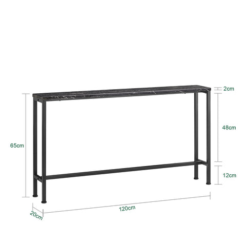 SoBuy FSB19-SCH Mesa de Consola de Mármol Negro 120 x 20 x 65 cm