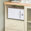SoBuy FSB81-MI Aparador de Cozinha para Microondas com 2 Portas 1 Compartimento Bege 120 x 40 x 90 cm
