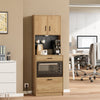 SoBuy FSB98-E-N Aparador Alacena de Cocina con 2 Tomas y 2 Puertos USB Marrón